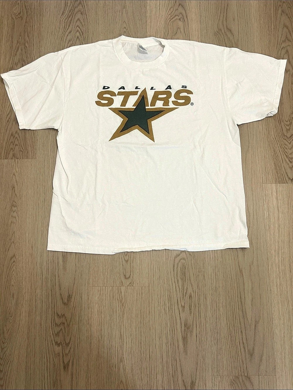 Vintage 90s Delta Pro Weight NHL Dallas Stars white/green Graphic Tee size XL